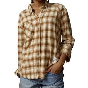 BDG / Urban Outfitters Brixton Distressed Flannel Shirt Brown Size XS